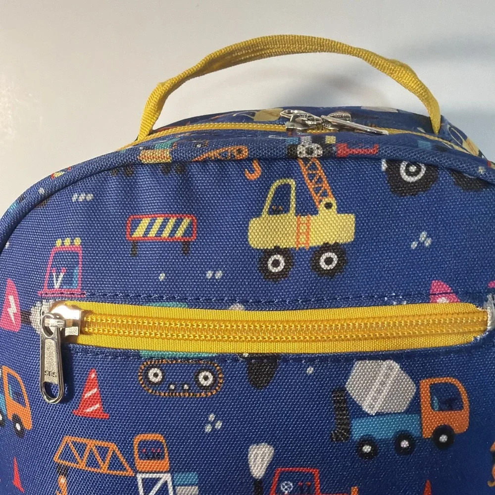 Kids Backpack Construction Trucks Design 12